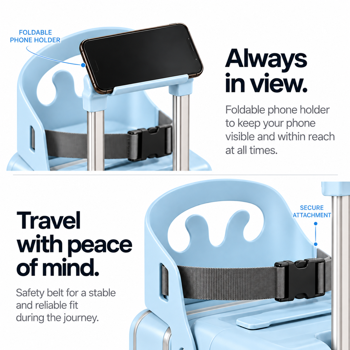 Suitcase with integrated seat