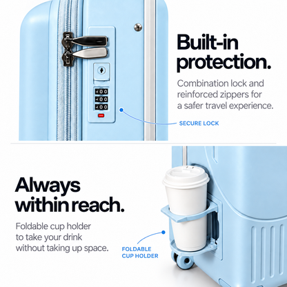 Suitcase with integrated seat