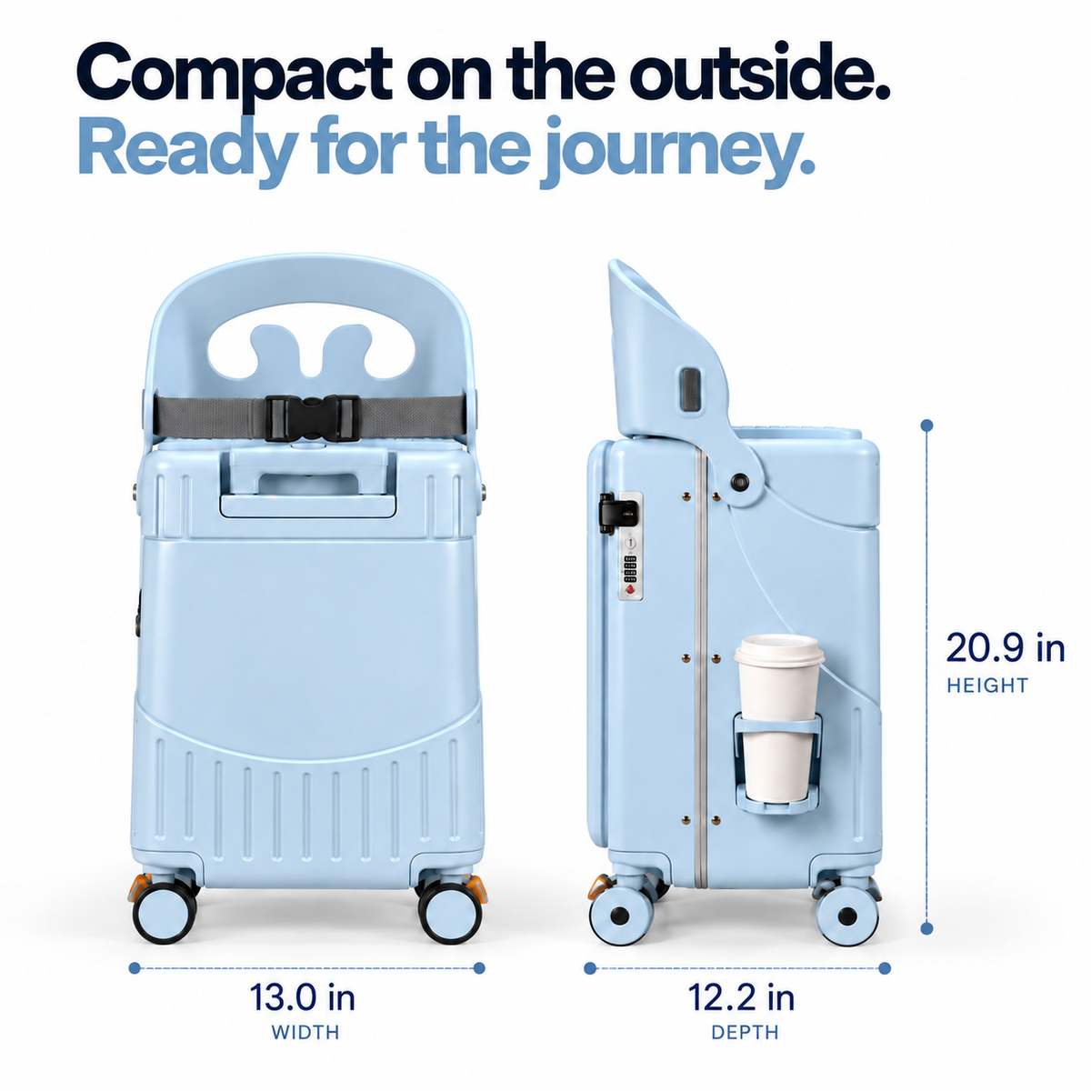 Suitcase with integrated seat