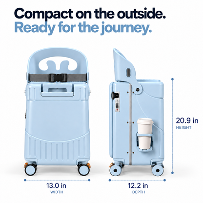 Suitcase with integrated seat