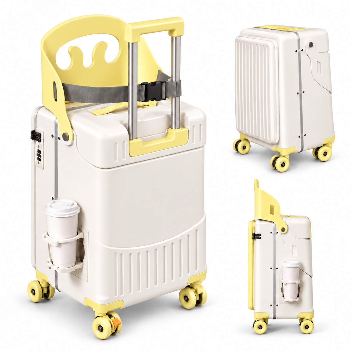 Suitcase with integrated seat