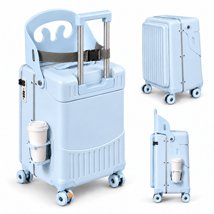 Suitcase with integrated seat