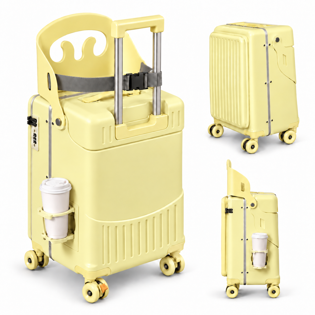 Suitcase with integrated seat