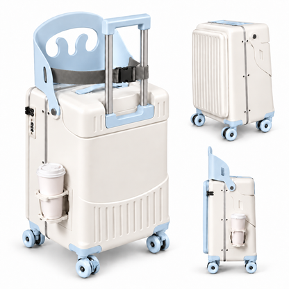 Suitcase with integrated seat