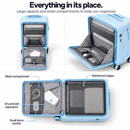 Suitcase with integrated seat